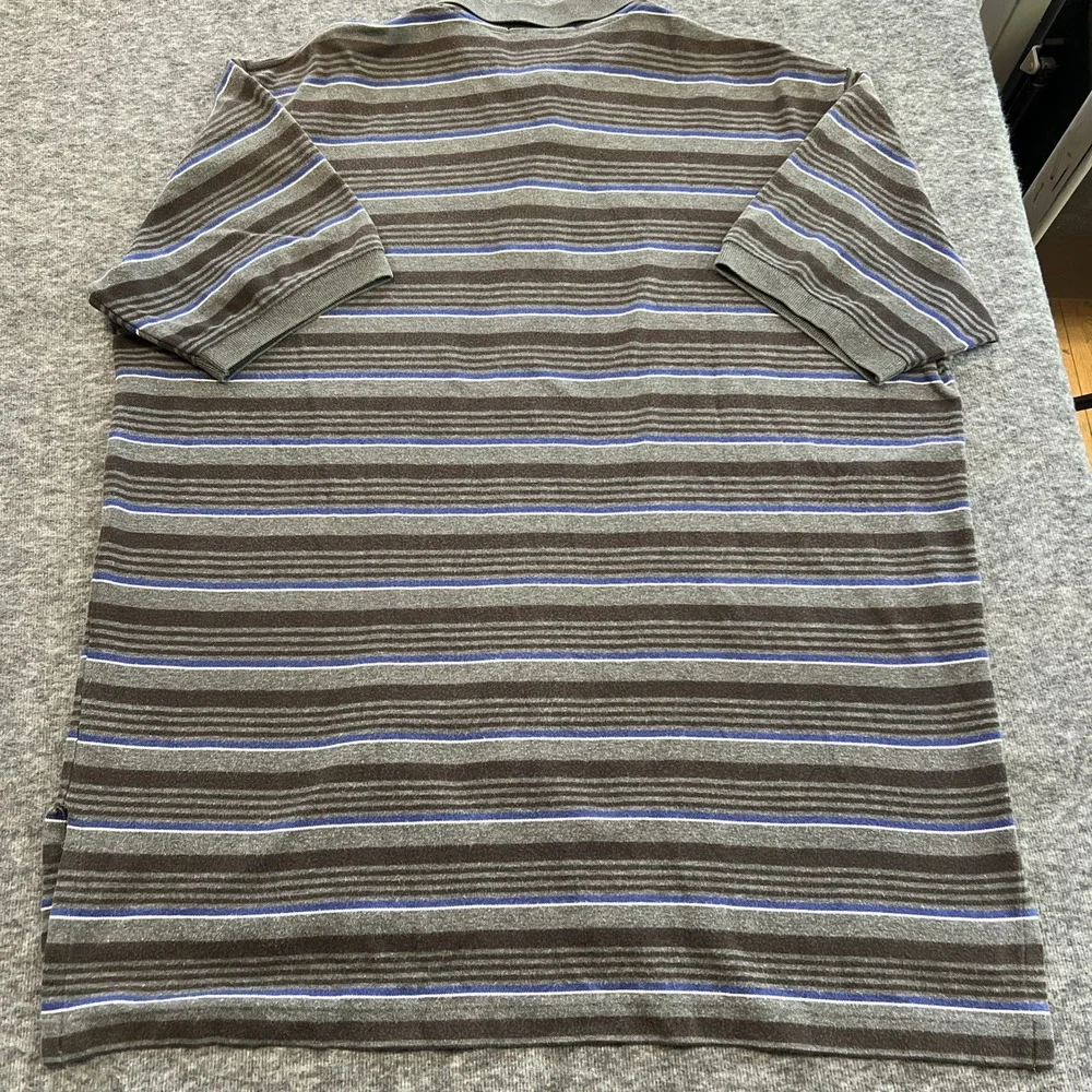 Polo Ralph Lauren Polo Shirt Men's XL Gray Striped Short Sleeve Collared Casual‎